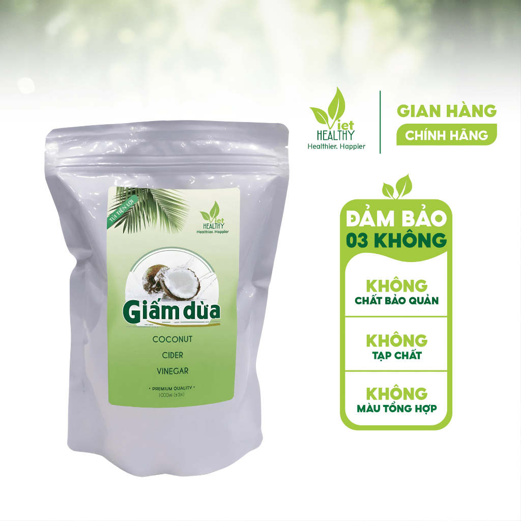 Giấm Dừa Túi Tiện Lợi 1000ml Viet Healthy