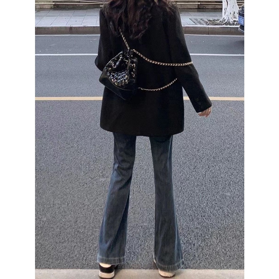 Quần bò ống loe xanh than Phong cách Hàn , Quần jean ống loe xanh than lưng cao Phong Cách cá tính  D44 | BigBuy360 - bigbuy360.vn