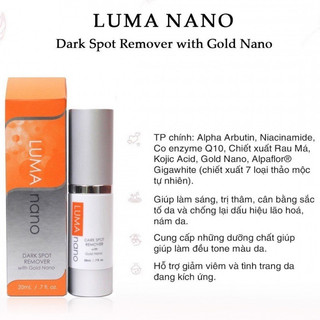  HÀNG CHÍNH HÃNG Serum giảm nám da Luma Nano Dark Sport Remover  with Gold Nano 20ml 