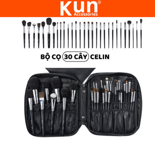 Bộ cọ trang điểm Celin 30 cây lông thú chính hãng kèm bao da kèm quà tặng Celin
