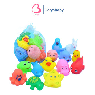 Túi 12 con thú nhà tắm bóp kêu chíp chíp cho bé