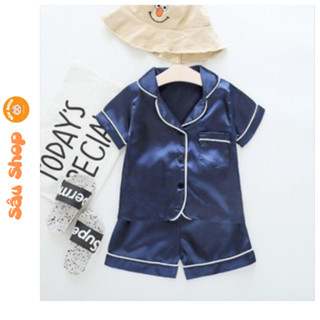  Sét Cộc Tay Bộ Pijama Lụa Cộc Tay Cho Bé Từ 6-28kg 