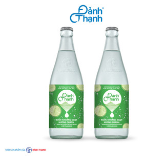 Lốc 2 chai Nước Khoáng Thiên Nhiên Có Ga Đảnh Thạnh Khoáng chanh chai thủy tinh 430ml