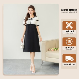 Đầm Suông Michi House Váy Xuông Chữ A Công Sở Đi Tiệc Ngắn Tay Có Bigsize V722