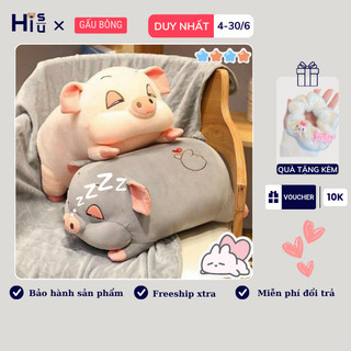 Gấu bông gối ôm heo mắt híp gối ôm gấu bông con heo dễ thương vỏ mềm mịn độ đàn hồi cao cho một giấc ngủ ngon