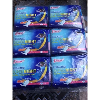 Hcm -combo 6 gói băng vệ sinh diana sensi cool fresh super night 29cm -diana sensi cool fresh ban đêm 29cm - 4 miếng/gói