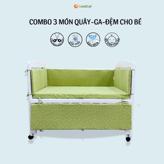 [HOT]Đệm Cũi Cho Bé + Quây Cũi + Ga Cũi GOLDCAT, Cotton Mềm Mịn, Chất Liệu An Toàn Cho Trẻ Sơ Sinh