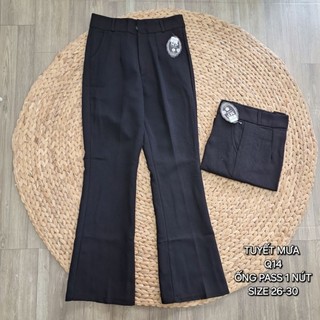 Quần tây đen nữ ống pass chất tuyết mưa 1 nút 2 nút size 26-30