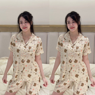 Bộ pijama mặc nhà bộ ngủ nữ bộ đũi tay cộc quần cộc chất siêu mát mùa hè 2024 Kingofpijamas phần 1