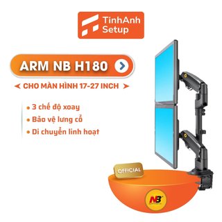 Giá Treo 2 Màn Hình NB-H180 17-27 Inch New 2021 Gắn Bàn Xoay 360 Độ
