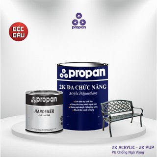 Sơn 2k acrylic - 2k pu - pu chống ngã vàng - 1 kg set