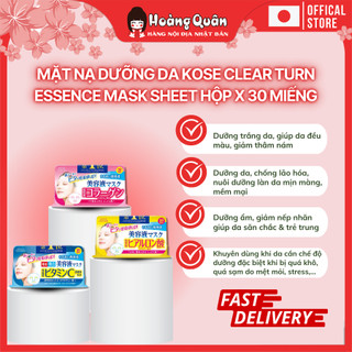 Mặt nạ dưỡng da Kose Clear Turn Essence Mask Sheet Hộp x 30 Miếng | Hoàng Quân - Hàng Nội Địa Nhật