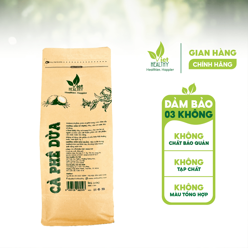Cà phê dừa Viet Healthy 1KG