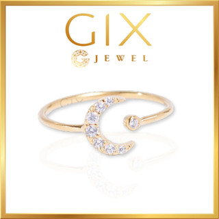 Nhẫn bạc nữ cao cấp mạ vàng mặt trăng đính đá Gix Jewel SPGN53