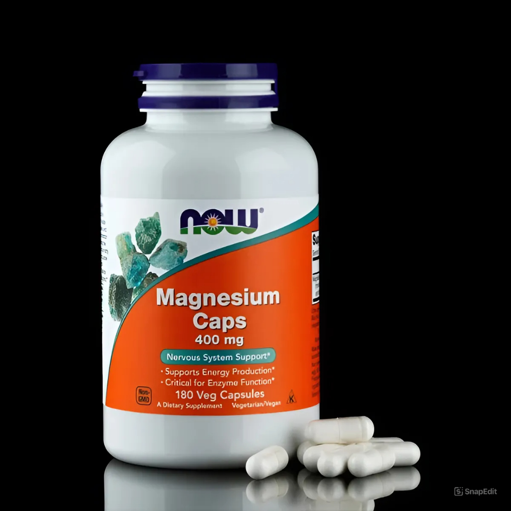 Viên uống bổ sung magie Now Magnesium Caps 400mg 180 viên giảm stress, hỗ trợ giấc ngủ, xương cơ bắp