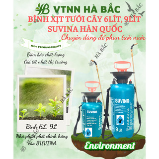 Bình Xịt Tưới Cây 6L, 9L Suvina - Công Nghệ Nhật Bản, Có quai đeo, Cần rút và khóa cần xịt khi bơm liên tục