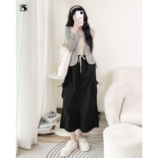 Chân váy dài cạp chun, có đay rút, túi hộp 2 bên Twenty.5 -  6094