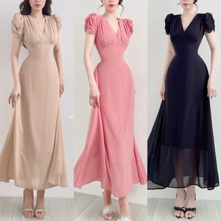 TADstore - Hannah Vintage Dress đầm midi tiểu thư chất voan mềm mại