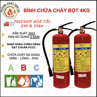 Bình chữa cháy Bột 4kg Hàng VN Kiểm định / Nhập khẩu chính hãng