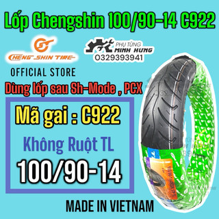 Vỏ lốp xe máy chengshin c 922 100/90-14 tl lốp sau xe sh mode không ruột >>>>