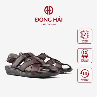 Giày Sandal nam rọ Đông Hải da bò cao cấp thiết kế ấn tượng nam tính - S1126
