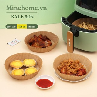 [LOẠI ĐẸP] Set 20/50 Giấy Nến Lót Nồi Chiên Không Dầu Chống Dầu Mỡ, Chịu Nhiệt Cao Nướng Thực Phẩm