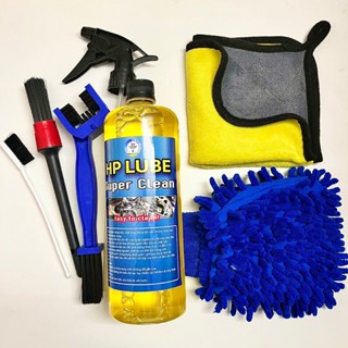 Bộ Rửa Full Xe, Vệ Sinh Nhông Sên Dĩa, Lốc Máy, Dàn Áo HP Lube Super Clean 1L Kèm Bộ Rửa Xe Tiết Kiệm, Tiện Lợi