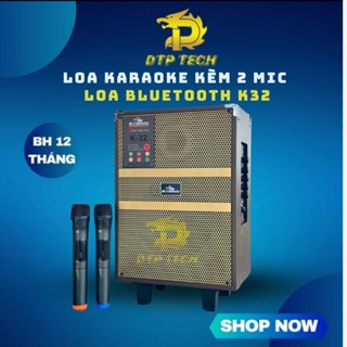 Loa Kéo Karaoke Kiomic K32 Độc Quyền Tặng Kèm 2 Micro Không Dây Bass 2.0 Âm Thanh To Rõ Mẫu Nâng Cấp Của Loa Q8