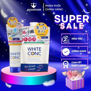 Kem dưỡng trắng da toàn thân White Conc ngày đêm Sữa dưỡng thể White CC Cream II Vitamin C 200g POSEICOM KDD04