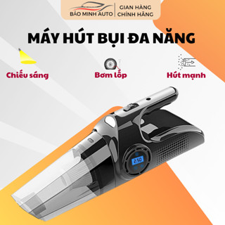 Máy hút bụi cầm tay đa năng Bảo Minh Auto, máy hút đa năng 4 trong 1 hút bụi kết hợp bơm lốp, đo áp suất , chiếu sáng