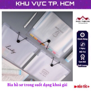 Bìa đựng hồ sơ trong suốt nhiều ngăn, đựng tài liệu khổ giấy A4, có khóa gài siêu tiện dụng