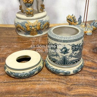 Chân - đế - kệ lót men rạn trơn bát hương men rạn nghệ nhân bát tràng nhiều cỡ