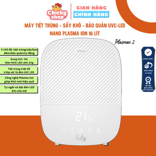 Máy tiệt trùng sấy khô khử mùi uvc-led 16l công nghệ nano plasma ion plasmax 2 fatzbaby fb4791tn