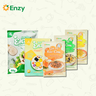 Combo gia vị cho bé ăn dặm enzy food, gia vị rắc cơm 3 vị, hạt nêm enzy baby 60g, hạt nêm rau củ 80g