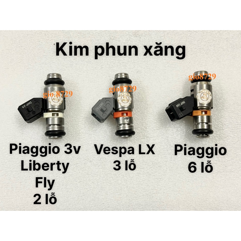 Kim phun xăng Piaggio 3V/ Liberty/ Fly (2 Lỗ); Vespa LX ( 3 Lỗ); Piaggio 6 Lỗ