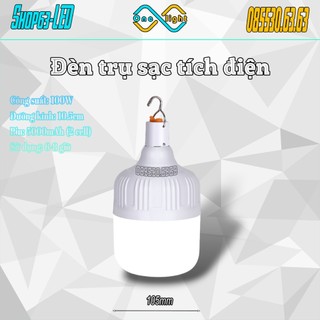 Bóng đèn tích điện 100W ánh sáng trắng với 3 chế độ sáng - led bulb trụ sạc - sáng liên tục 6 tiếng (dung lượng pin cao)