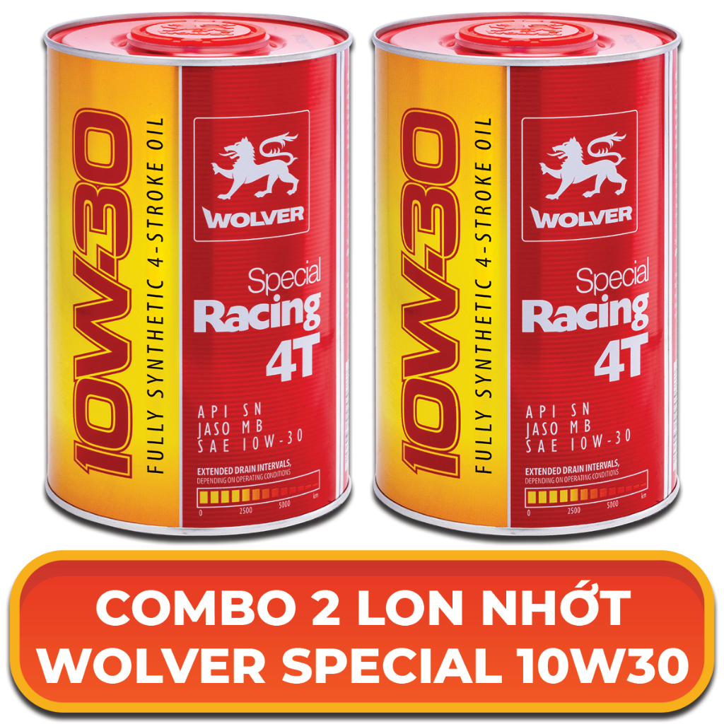 COMBO 2 lon nhớt xe tay ga Wolver Special Racing 10W30 - WOLVER 10W30 - SPECIAL 10W30 GWMB91