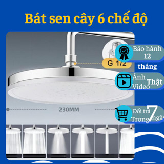 Bát sen cây, bát sen tắm đứng 6 chế độ tròn đường kính 23cm, bát sen cây chỉnh 6 chế độ nước cao cấp, bát sen tắm đứng x