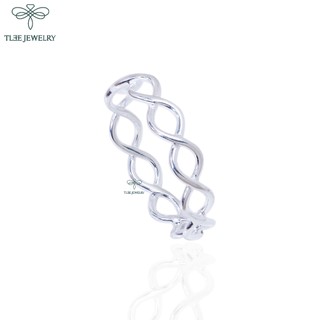 Nhẫn bạc unisex TLEE sóng đan chéo basic đơn giản TLEE JEWELRY A0103