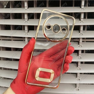 Ốp Lưng Xiaomi Redmi A3 4G Dẻo TPU Mềm Mại Viền Vuông Vàng Khuyết Logo Có Kính Bảo Vệ Camera