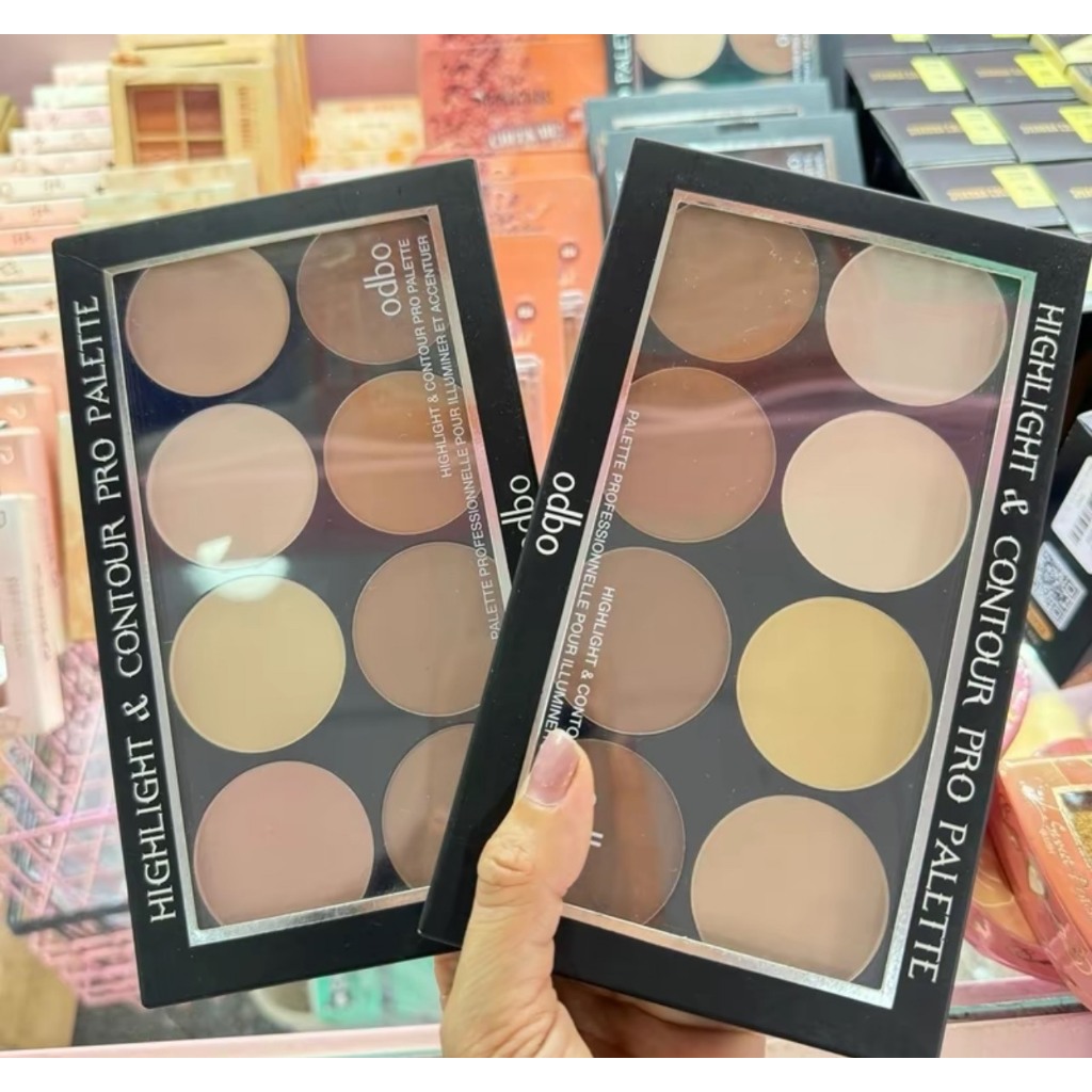 Bảng phấn tạo khối 8 ô Odbo highlight & contour Palette