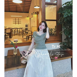 Áo Zip Trễ Vai Cổ Đổ L1