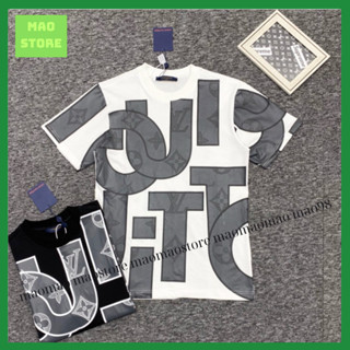 Áo Phông Nam Nữ Premium Cotton In Hoạ Tiết Hoa Chữ Eo Vì monogram hai mặt In logo Siêu Nét Dành Cho Anh Boy Phố Đi Chơi