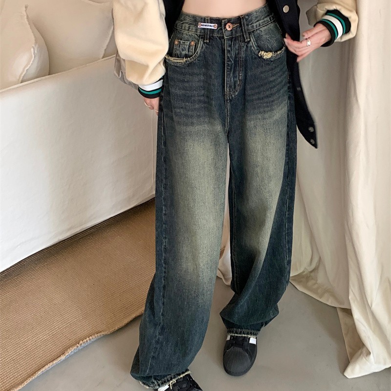 Quần Ống Rộng Retro tua rua gấu túi Jean Nữ Mùa Hè Mới, quần ông rộng Phong Cách siêu Hot siêu sang D57 HOT | BigBuy360 - bigbuy360.vn