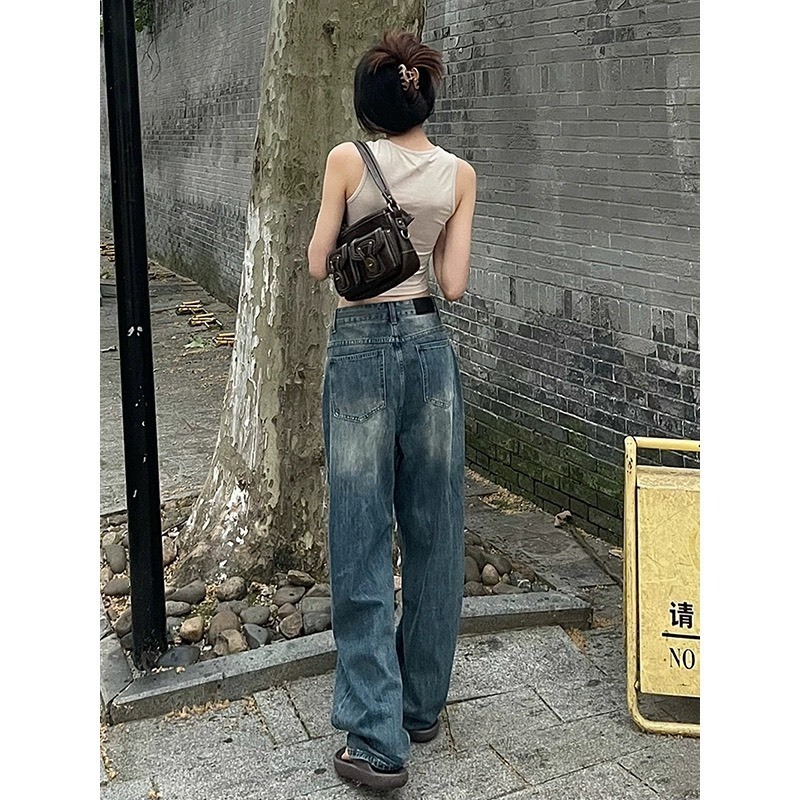 Quần Jean Nữ 2024 Thời Trang Giặt Xanh Eo Cao, Quần Ống Rộng Ôm Và Rời xám bạc trước Siêu Sang D56 HOT | BigBuy360 - bigbuy360.vn