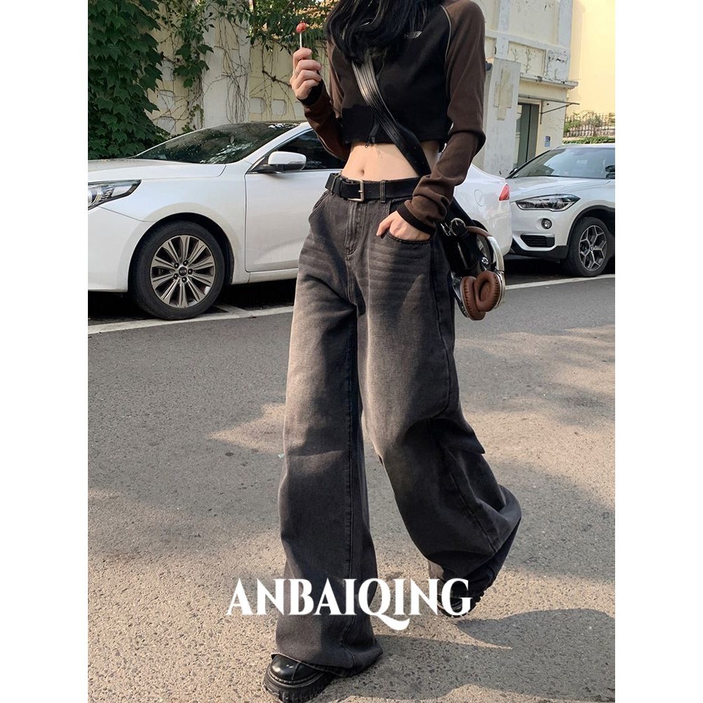 Quần jean nữ Retro ống suông rộng Cạp, quần jeans ống rộng phong cách Ulzzang Hàn Quốc siêu Sang D55 HOT | BigBuy360 - bigbuy360.vn