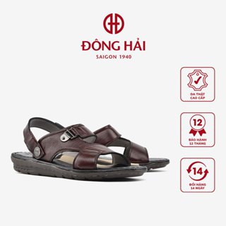 Giày Sandal nam Đông Hải quai ngang chất liệu da bò cao cấp đế  cao su chắc chắn - S1110