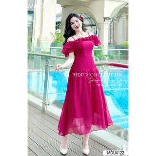 Váy Tiểu Thư K19-D3-3 MDU4122 Với Gam Màu Hồng Bắt Mắt, Chất Liệu Tơ Vân Mềm Mịn Từ MDU