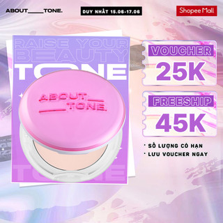 Phấn phủ dạng nén About Tone Glow Powder Pact 8g sáng hồng, mịn màng