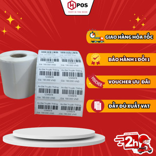 Giấy in decal tem mã vạch khổ 35x22 ( 2 tem/hàng )